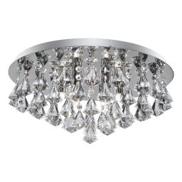 3308-8CC Hanna 8Lt Flush - Chrome & Clear kryształ Searchlight