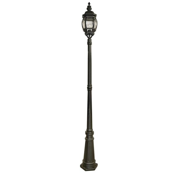 7174 Bel Aire 221cm Słupek ogrodowy - Silk czarny & szkło, IP44 Searchlight