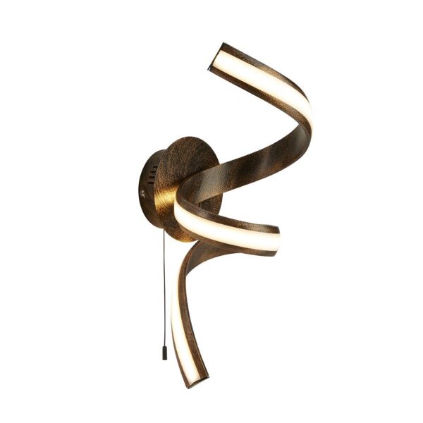 2811RU Ribbon LED Twist Kinkiet - Rustic czarny/złoty Metal & Opal Searchlight