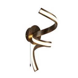 2811RU Ribbon LED Twist Kinkiet - Rustic czarny/złoty Metal & Opal Searchlight