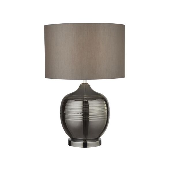 EU2837SM Lydia Lampa stołowa - Smoked Ridged szkło with Grey Shade Searchlight
