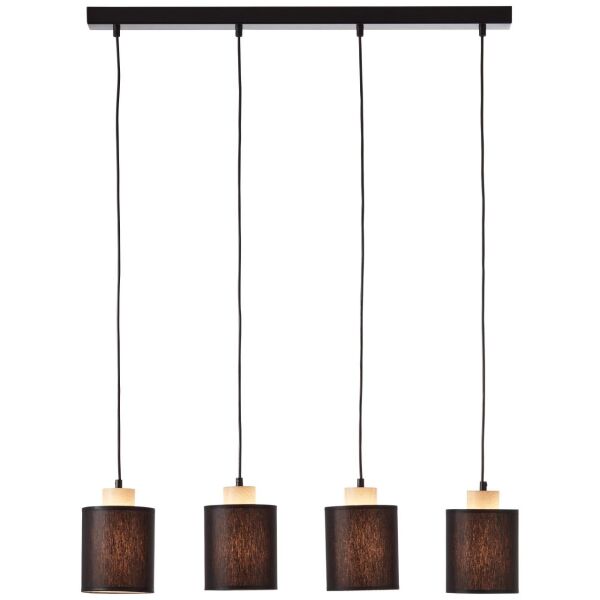 99413/76 Lampa wisząca Vonnie 4flg czarny/drewno  Brilliant