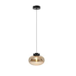 P0516 Lampa Wisząca Moonstone Amber Glass+black Marble Maxlight 