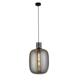 68361SM Barrel Lampa wisząca - czarny Metal & Smoked szkło Searchlight