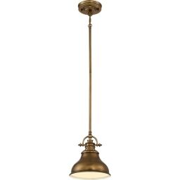 QZ-EMERY-P-S-WS Mini lampa wisząca Emery 1 Light – wyblakły mosiądz Elstead - Mega RABATY w koszyku %