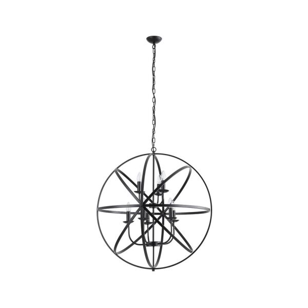 2478-8BK Orbit 8Lt Pendant, Matt Black  Metal Searchlight