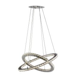 8757-168CC Clover 2Lt LED Ring Lampa wisząca - Chrome & Clear szkło Searchlight