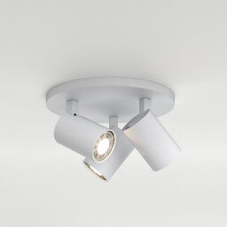 1286002 Reflektor lampa Ascoli Triple Round Biały z fakturą Astro  - rabaty 13% w koszyku