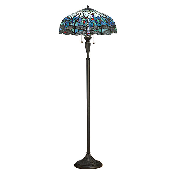 64069 Tiffany Dragonfly blue 2lt lampa stojąca Interiors1900 - MEGA rabaty w koszyku %