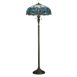 64069 Tiffany Dragonfly blue 2lt lampa stojąca Interiors1900 - rabaty 25% w koszyku