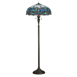 64069 Tiffany Dragonfly blue 2lt lampa stojąca Interiors1900 - MEGA rabaty w koszyku %