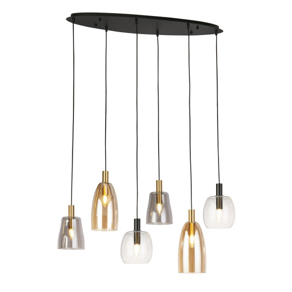 36463-6BK Divine 6-Light Multi-Drop Pendant Light Searchlight
