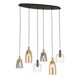 36463-6BK Divine 6-Light Multi-Drop Pendant Light Searchlight