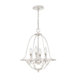 QZ-BRADBURY-4P-AWH Lampa wisząca Bradbury – 4 źródła światła – Antyczna biel Elstead - Mega RABATY w koszyku %