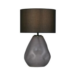 EU65420BK Devon Textured Black Glass Table Lamp With Shade Searchlight