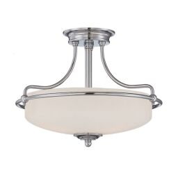 QZ-GRIFFIN-SFS-AN Griffin 3 Light Semi-Flush Light – Antyczny nikiel Elstead - Mega RABATY w koszyku %