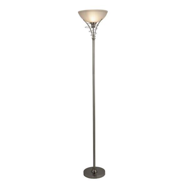 EU5222SS Linea Uplighter Lampa podłogowa - satyna srebrny & Acid szkło Searchlight
