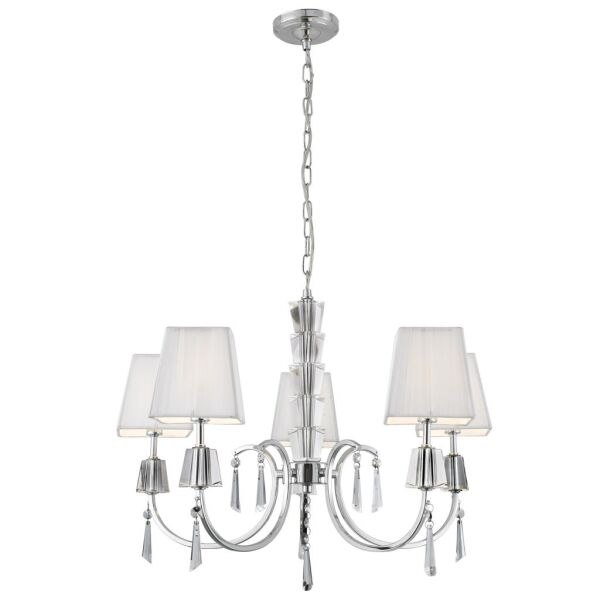 6885-5CC Portico 5Lt Lampa wisząca- Chrome/Acrylic & String abażur Searchlight