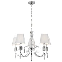 6885-5CC Portico 5Lt Lampa wisząca- Chrome/Acrylic & String abażur Searchlight