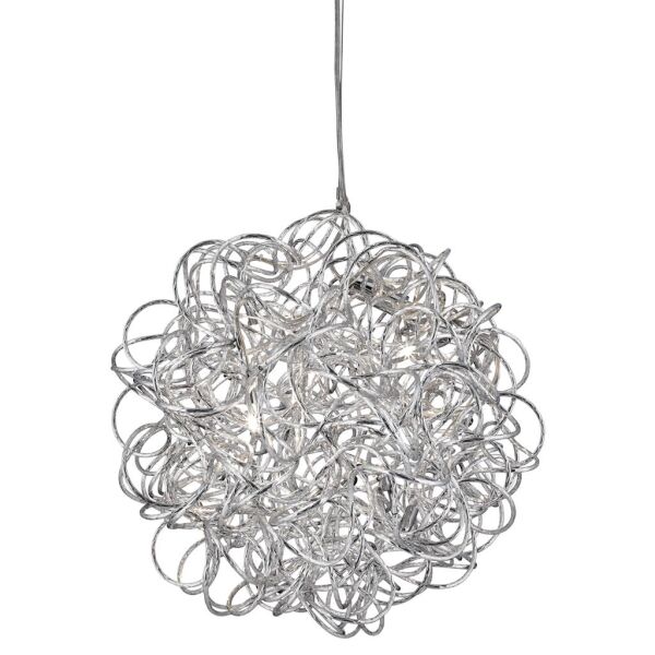 9432 Scribble 6Lt LED Lampa wisząca - Chrome Diamond Cut Metal Searchlight