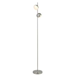 EU7452-2SS Tully 2Lt Floor Lamp - Satin Silver Metal & Frosted Shade Searchlight