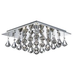 7304-4CC Hanna 4Lt FlushChrome with Clear kryształ Pyramid Drops Searchlight