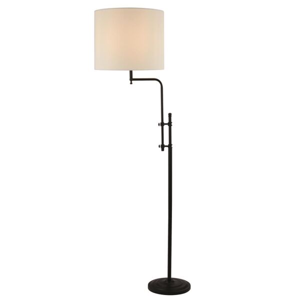 EU12083-1BK Munich AdjusLampa stołowaa podłogowa - Matt czarny, Linen Shade Searchlight