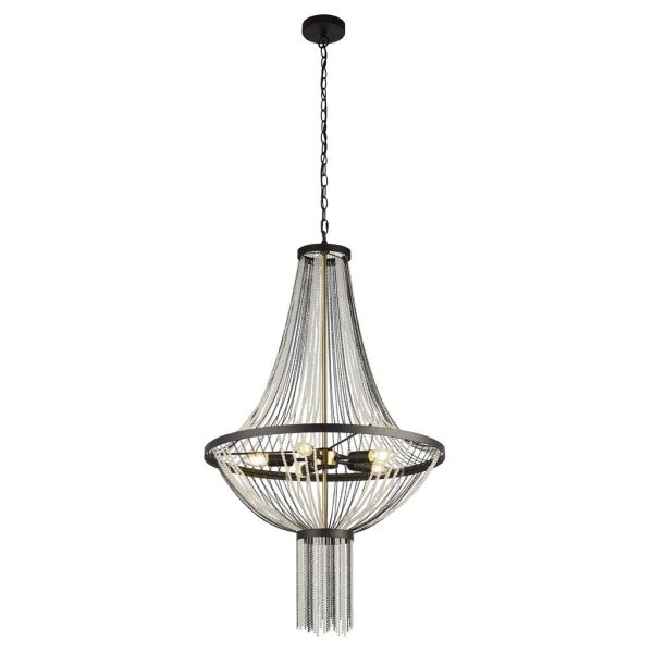 86353-5BK Baguette 5Lt Lampa wisząca - czarny Metal & satyna Brass Searchlight