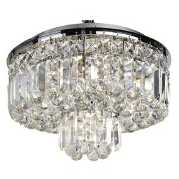 7755-5CC Hayley 5Lt Flush - Chrome, kryształ Coffin & Ball Drops Searchlight