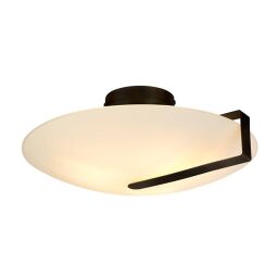 73990-3BK Sundial Flush - Black Metal & Frosted Glass Searchlight