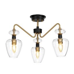 DL-ARMAND-SF3-AB Armand 3 Light Semi Flush – Postarzany mosiądz Elstead - Mega RABATY w koszyku %