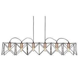 8416-6BK Anthea 6Lt Frame Lampa wisząca - czarny Metal & miedź Searchlight