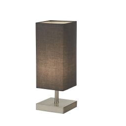 EU60424SS Valley Table Lamp - Satin Silver & Dark Grey Shade Searchlight