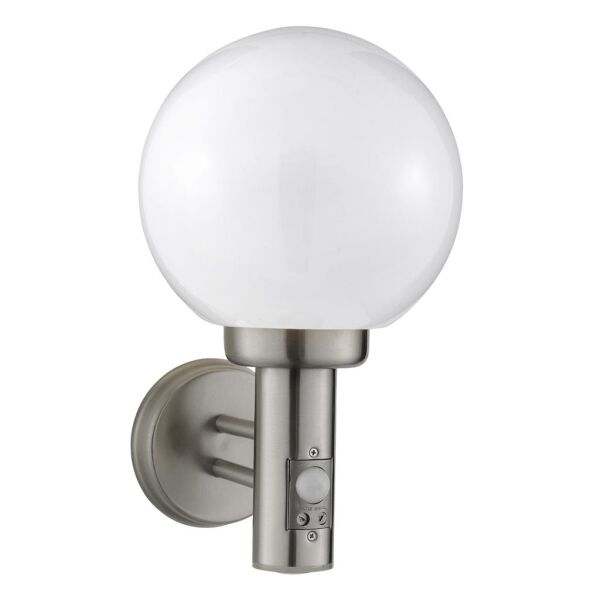 85 Orb Lantern zewnętrzny Kinkiet- Stainless Steel, biały Shade Searchlight