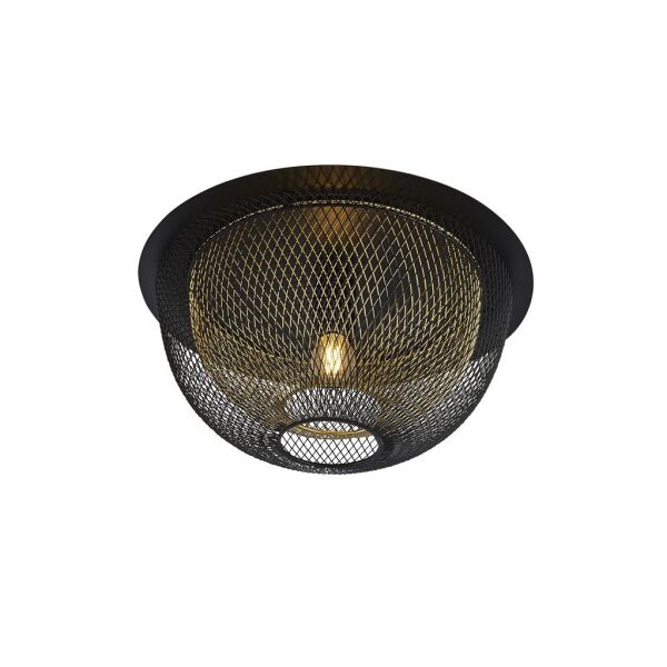 6840BGO Honeycomb Flush Lampa sufitowa - czarny Metal & złoty Mesh Searchlight