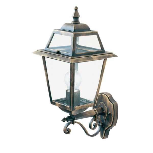 1521 New Orleans zewnętrzny Kinkiet -czarny złoty, Clear szkło,IP44 Searchlight