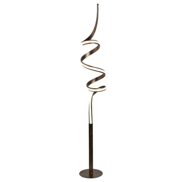 EU2813RU Ribbon LED Twist Lampa podłogowa - czarny Metal & Opal Searchlight