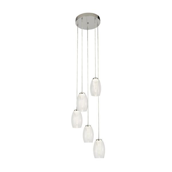97291-5CL Cyclone 5Lt Lampa wisząca - Chrome & Clear szkło Searchlight