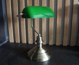 24934 Lampa bankierska zielona z włącznikiem na łańcuszku od ręki