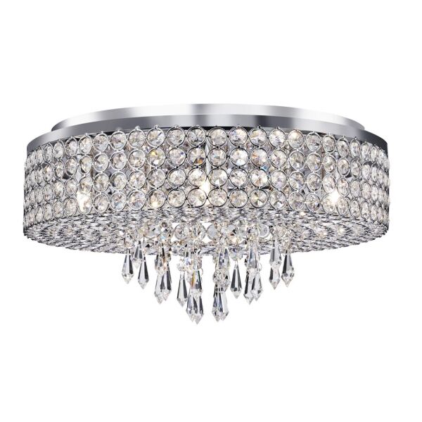 4139-9CC Orion 9Lt Flush - Chrome with Clear kryształ Insets & Drops Searchlight