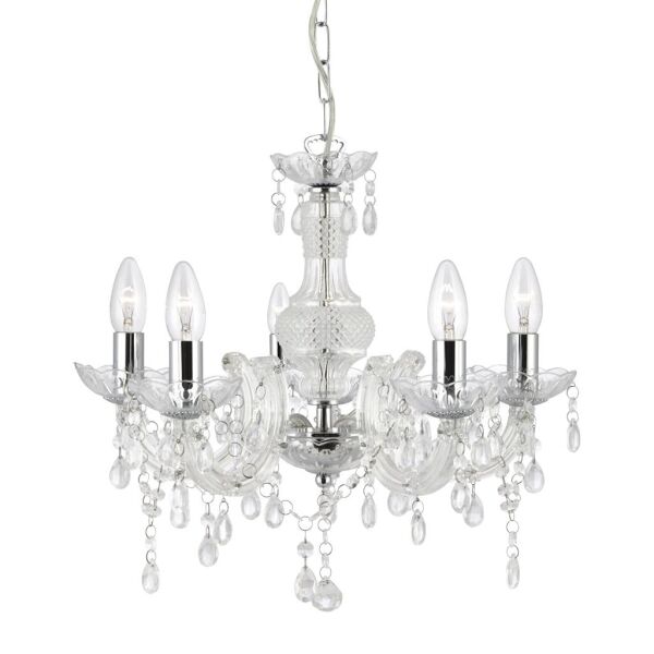 1455-5CL Marie Therese 5Lt Lampa wisząca - Clear szkło & Acrylic Searchlight