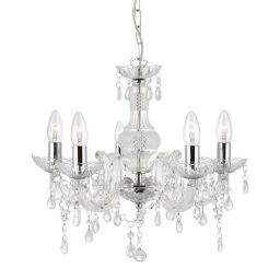 1455-5CL Marie Therese 5Lt Lampa wisząca - Clear szkło & Acrylic Searchlight