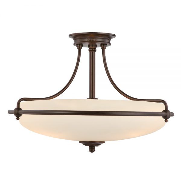 QZ-GRIFFIN-SFM-PN Griffin 4 Light Semi-Flush Light – Palladian Bronze Elstead - Mega RABATY w koszyku %