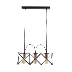 8413-3BK Anthea 3Lt Frame Lampa wisząca - czarny Metal & miedź Searchlight