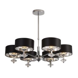 7656-6CC Ontario 6Lt Lampa wisząca - Chrome & czarny Shade Searchlight