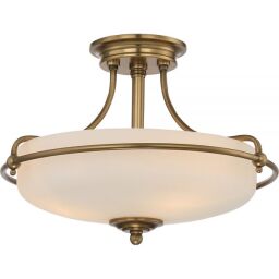 QZ-GRIFFIN-SFS-WS Griffin 3 Light Semi-Flush Light – wyblakły mosiądz Elstead - Mega RABATY w koszyku %