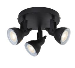 1543BK Focus 3Lt Round reflektorek - czarny Metal Searchlight