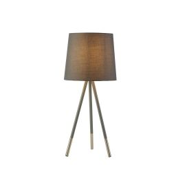 EU60421GY Rio Table Lamp - Satin Silver & Grey Metal & Grey Shade Searchlight