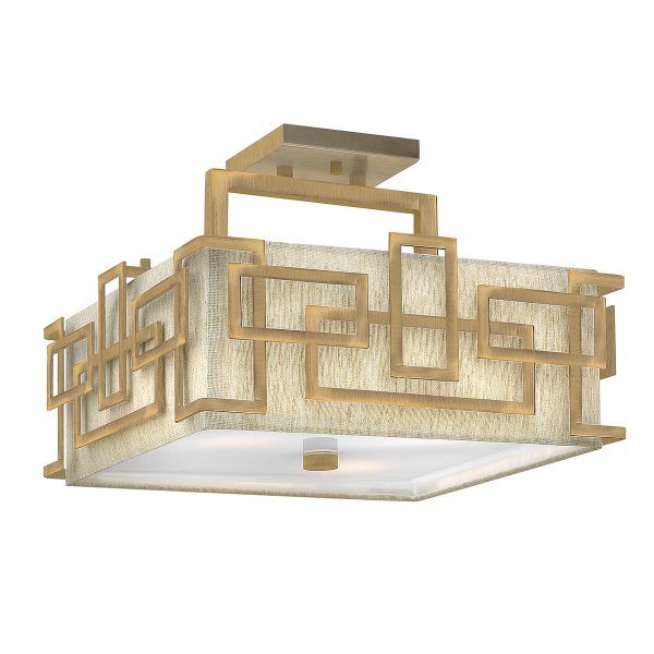 HK-LANZA-SF-BR Lanza 3 Light Semi Flush Mount – szczotkowany brąz Elstead - Mega RABATY w koszyku %