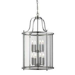 3068-8CC Lantern Grande 8Lt Lampa wisząca - Chrome & Clear szkło Searchlight